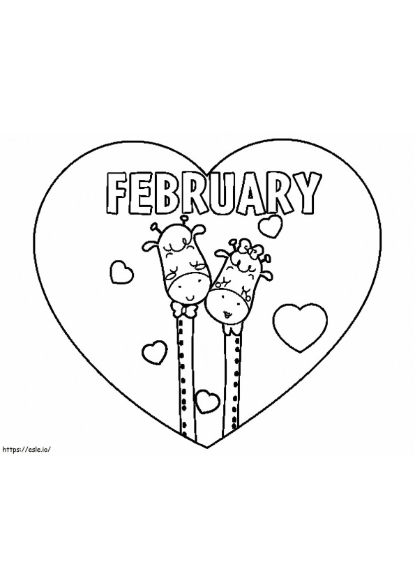 Pagina de colorat Love February de colorat