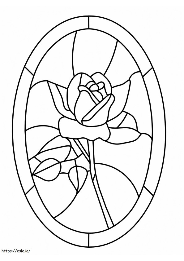 Blumen-Buntglas ausmalbilder