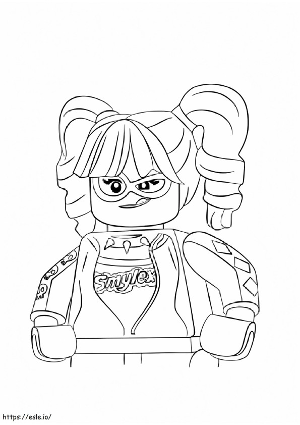 Portret Harley Quinn z Lego kolorowanka