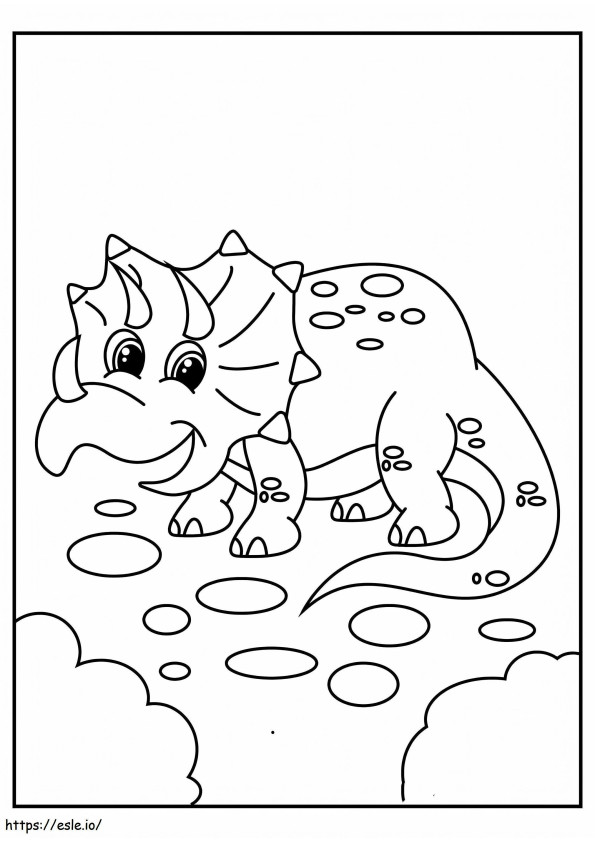 トリケラトプス愛らしい ぬりえ - 塗り絵