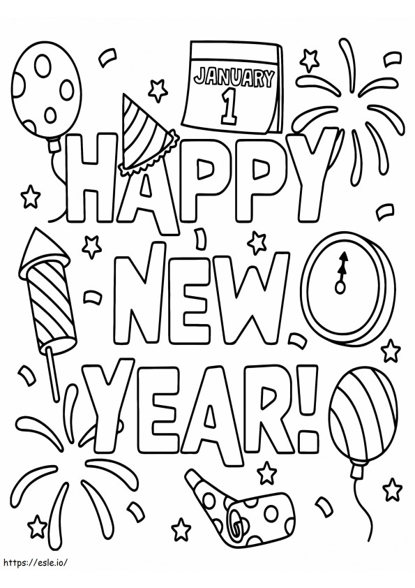 Happy New Year Coloring 13 coloring page