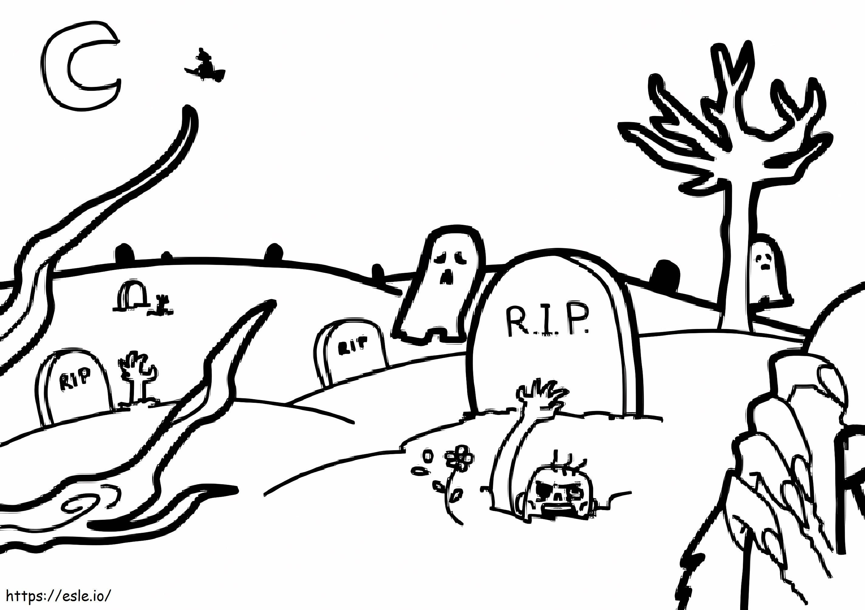 Cemetery 6 coloring page