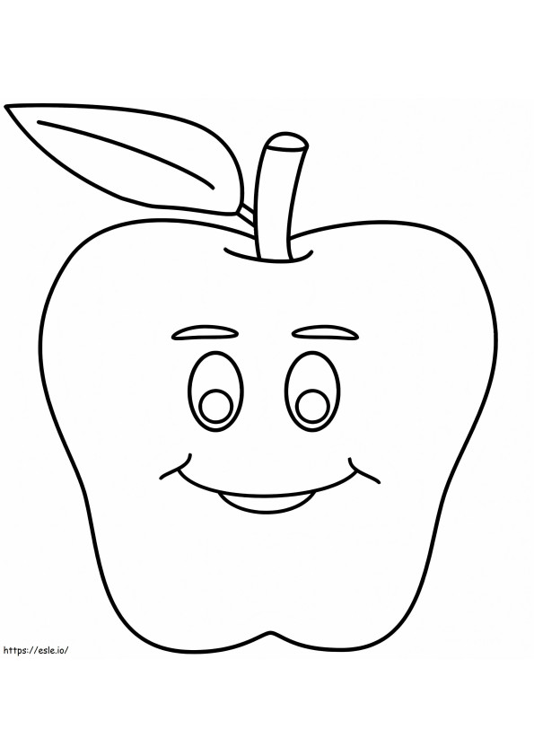 Lachend Apple-gezicht kleurplaat kleurplaat
