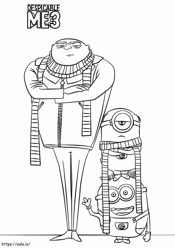 Felonious Gru And Minions coloring page