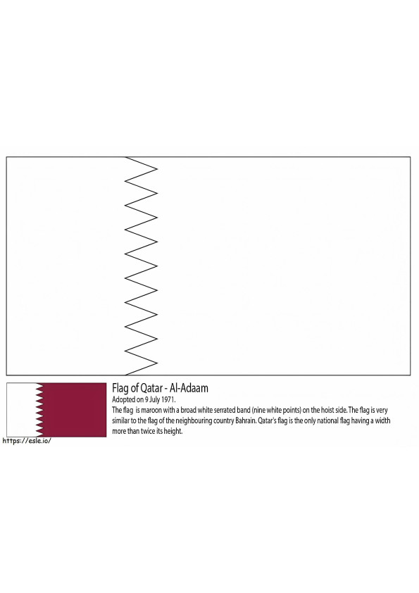 Vlag van Qatar kleurplaat