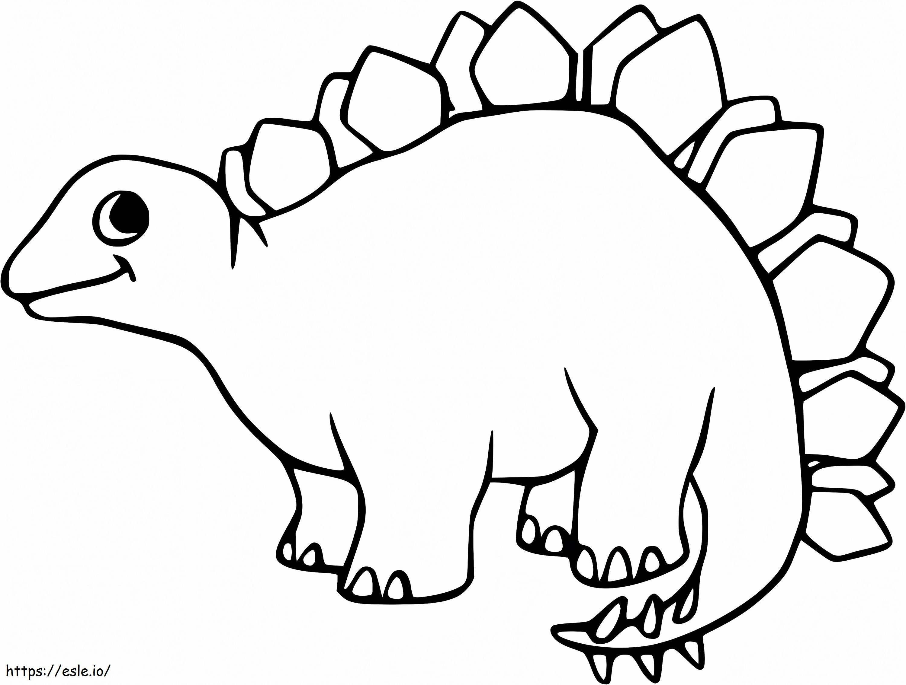 Stegosaurus adorabil de colorat