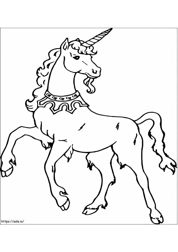 Old Unicorn With Necklace coloring page