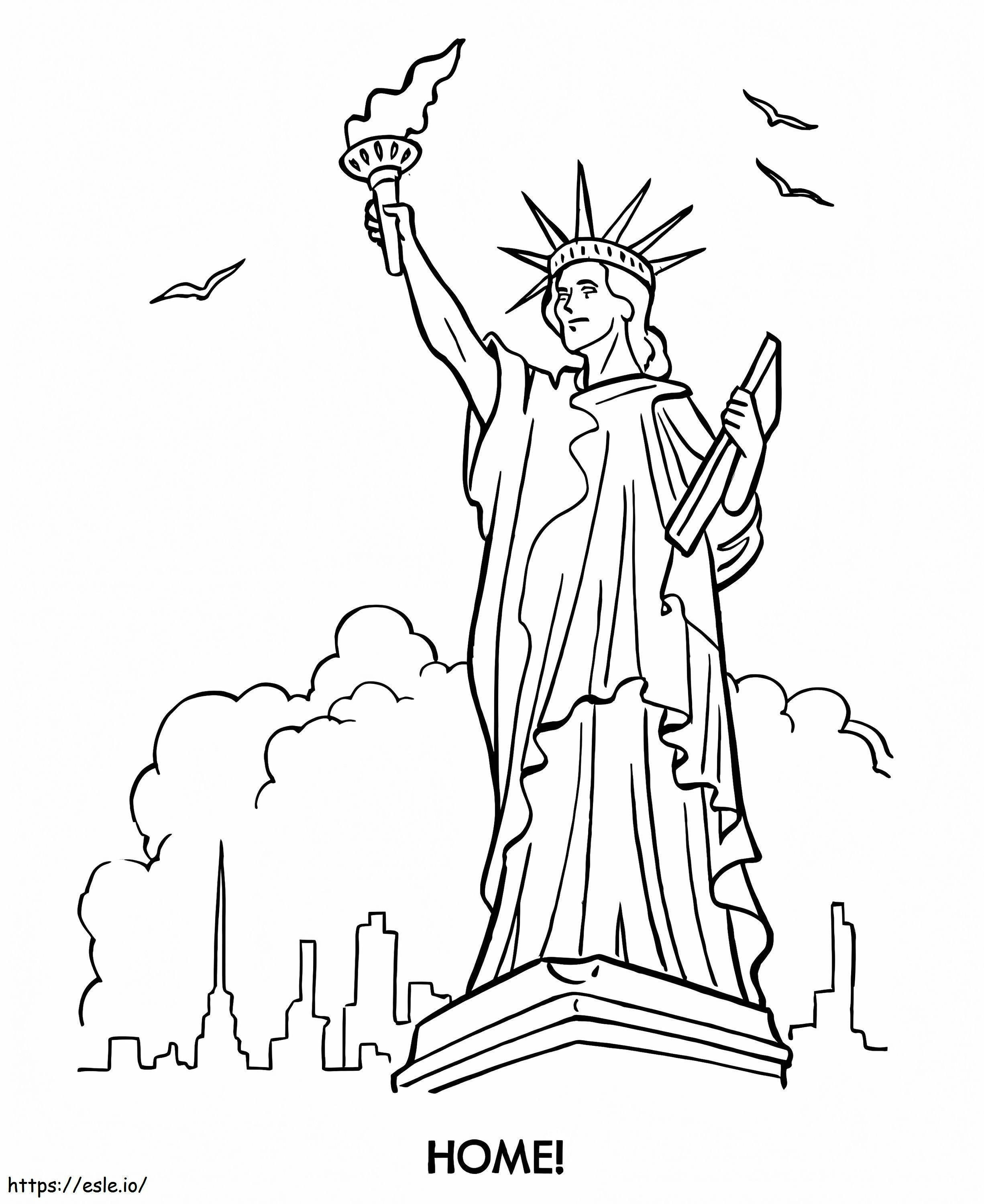 Patung Liberty 4 Gambar Mewarnai