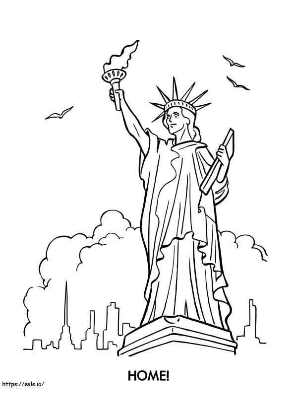 Coloriage Statue de la Liberté 4 à imprimer dessin