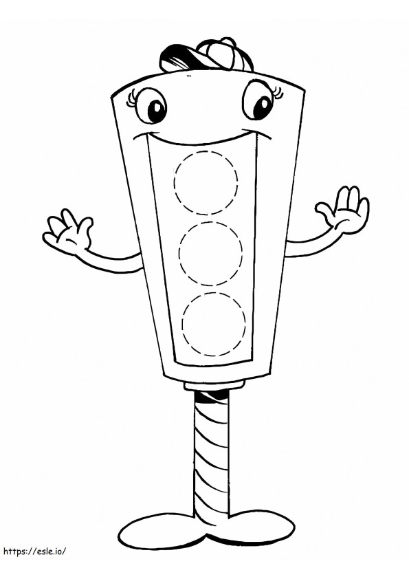 Lovely Traffic Light coloring page