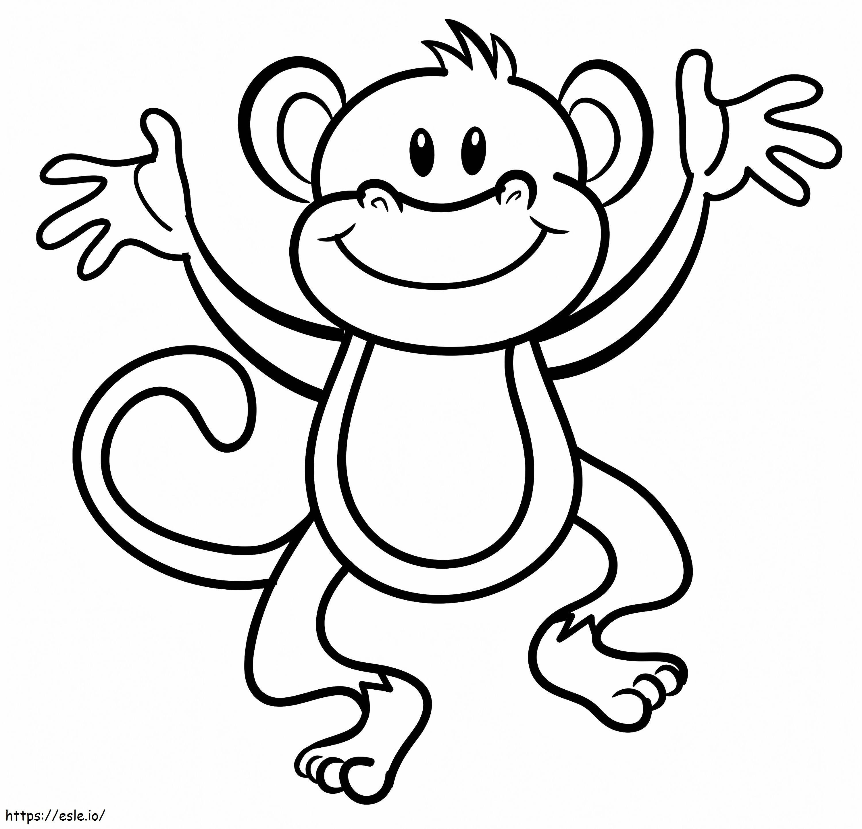Macaco Dançando para colorir