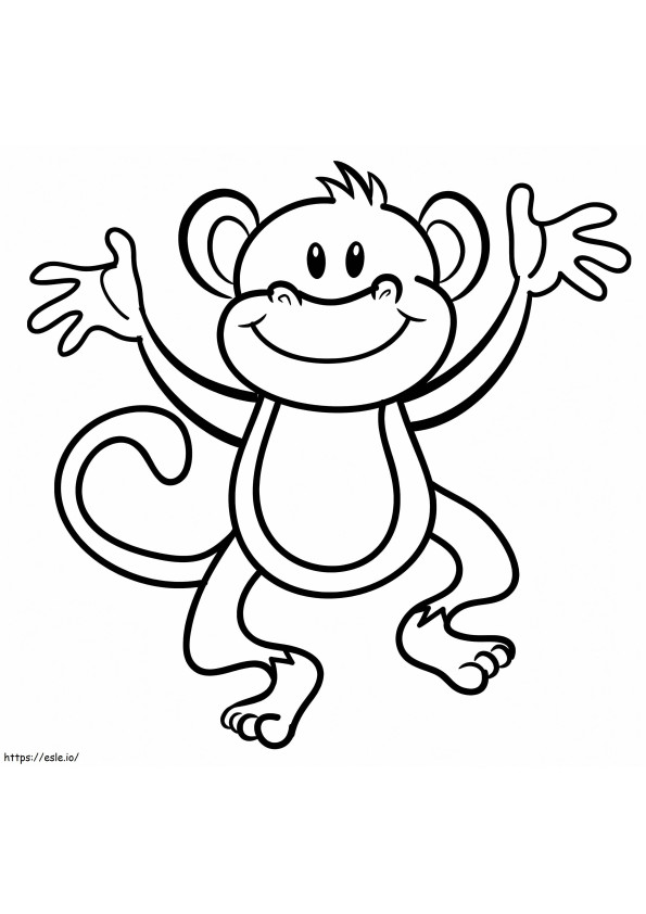Macaco Dançando para colorir