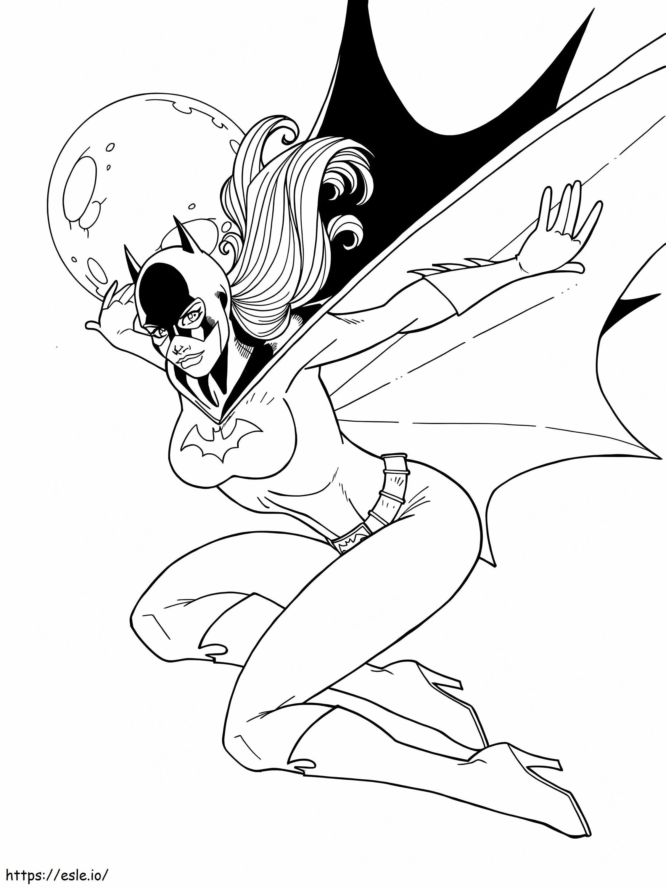 Coloriage Batgirl volant à imprimer dessin