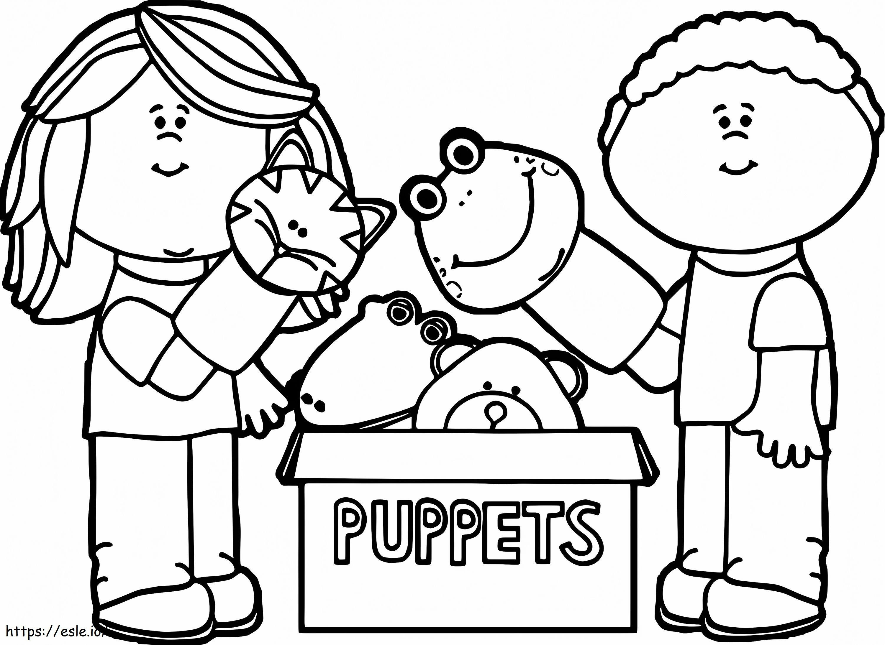 Box Of Puppets coloring page