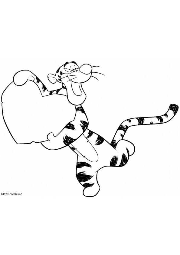 1530935092 Tigger With Heart A4 coloring page