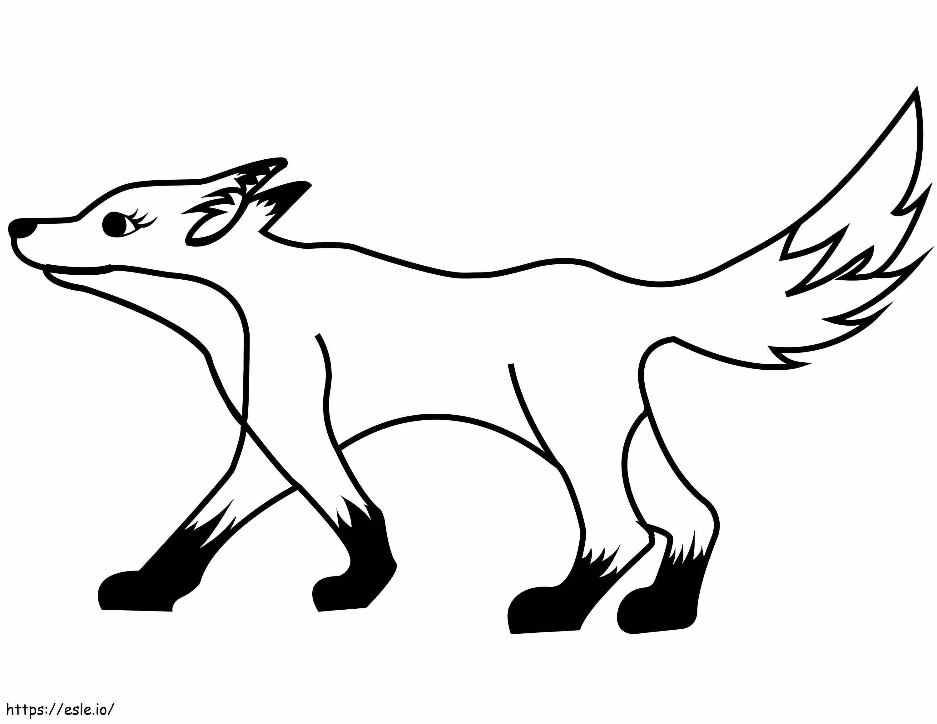 Estilo de desenho animado de raposa vermelha com pernas para colorir