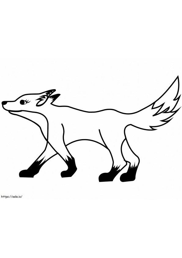 Estilo de desenho animado de raposa vermelha com pernas para colorir