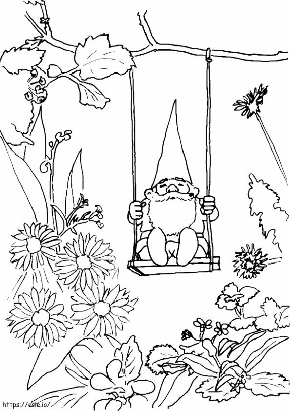 Coloriage David le Gnome relaxant à imprimer dessin