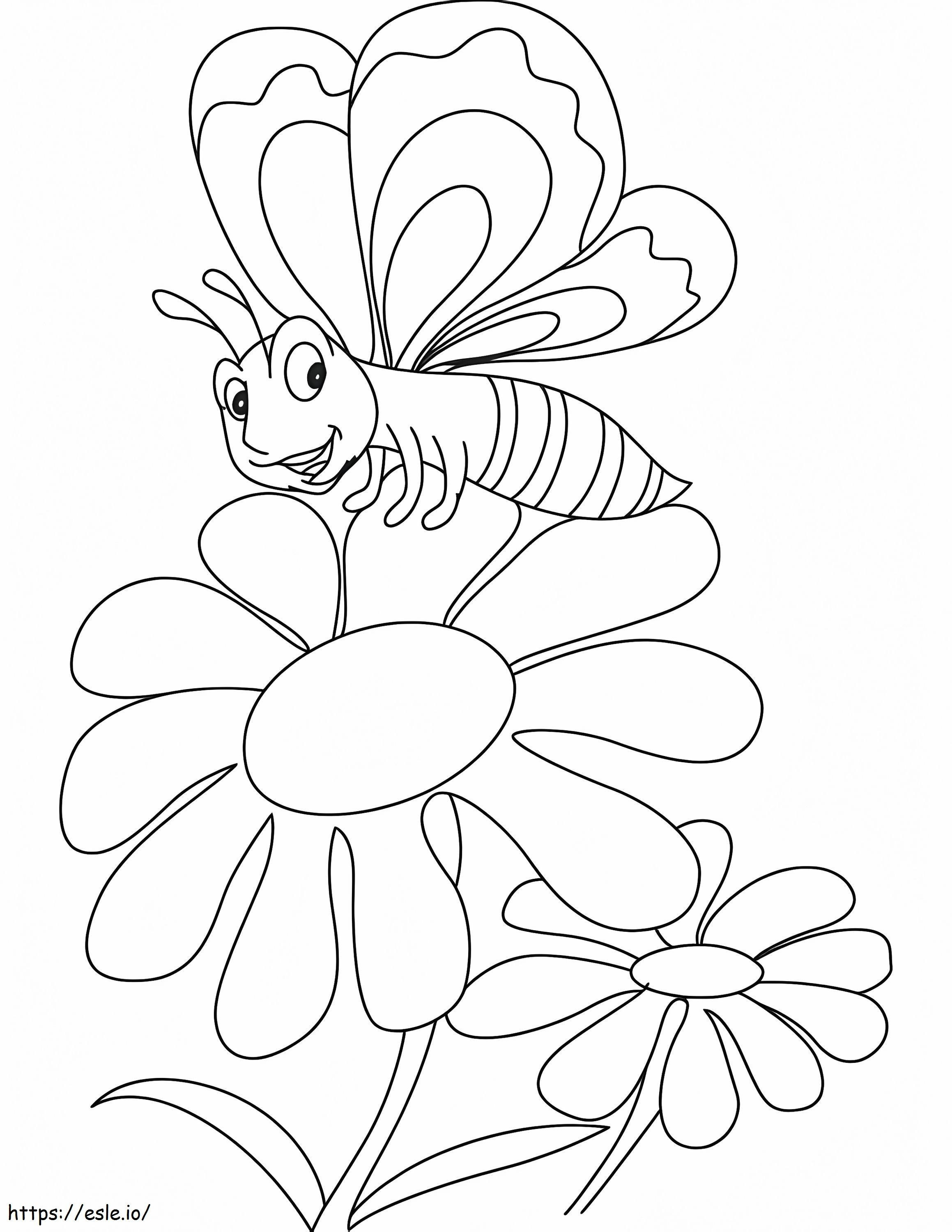 Coloriage Papillon avec marguerite à imprimer dessin