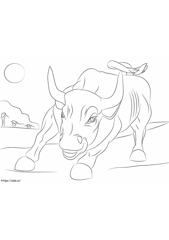 Coloriage Wall Street taureau à imprimer dessin