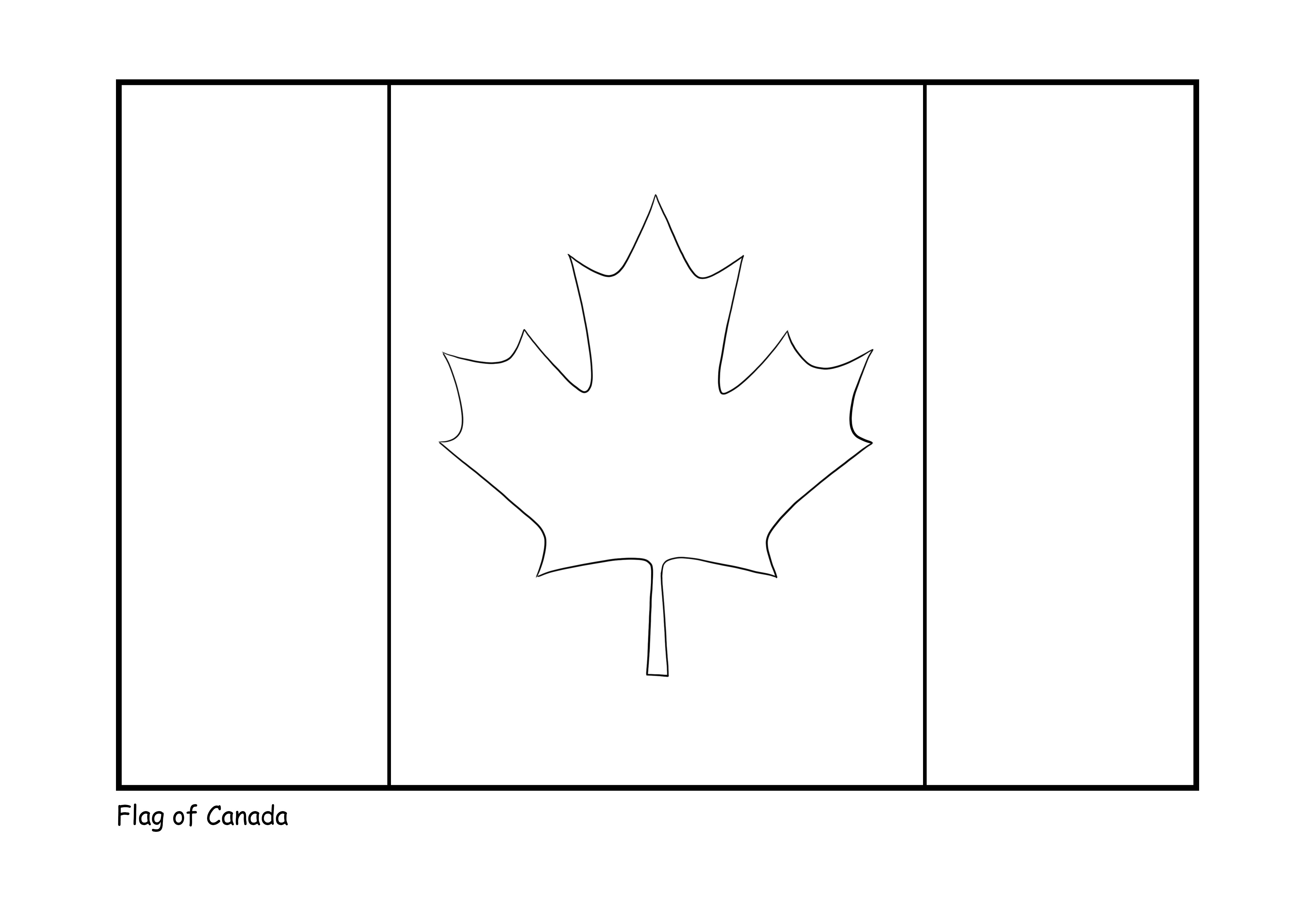 Kanada zászló színezése és nyomtatása ingyen