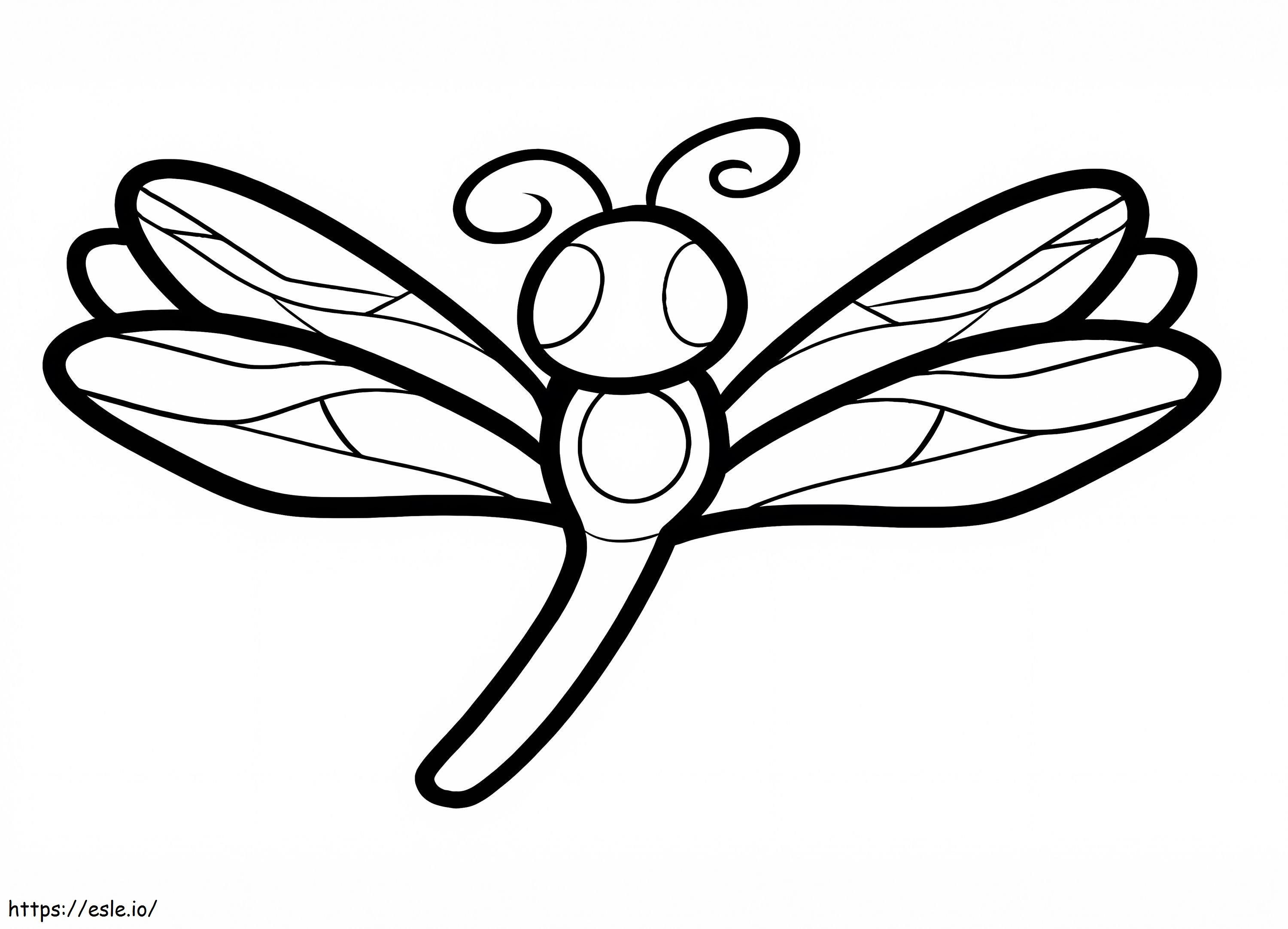 Cute Simple Dragonfly coloring page