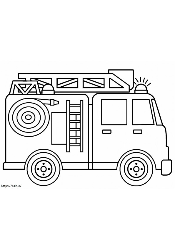 シンプルな消防車 5 ぬりえ - 塗り絵