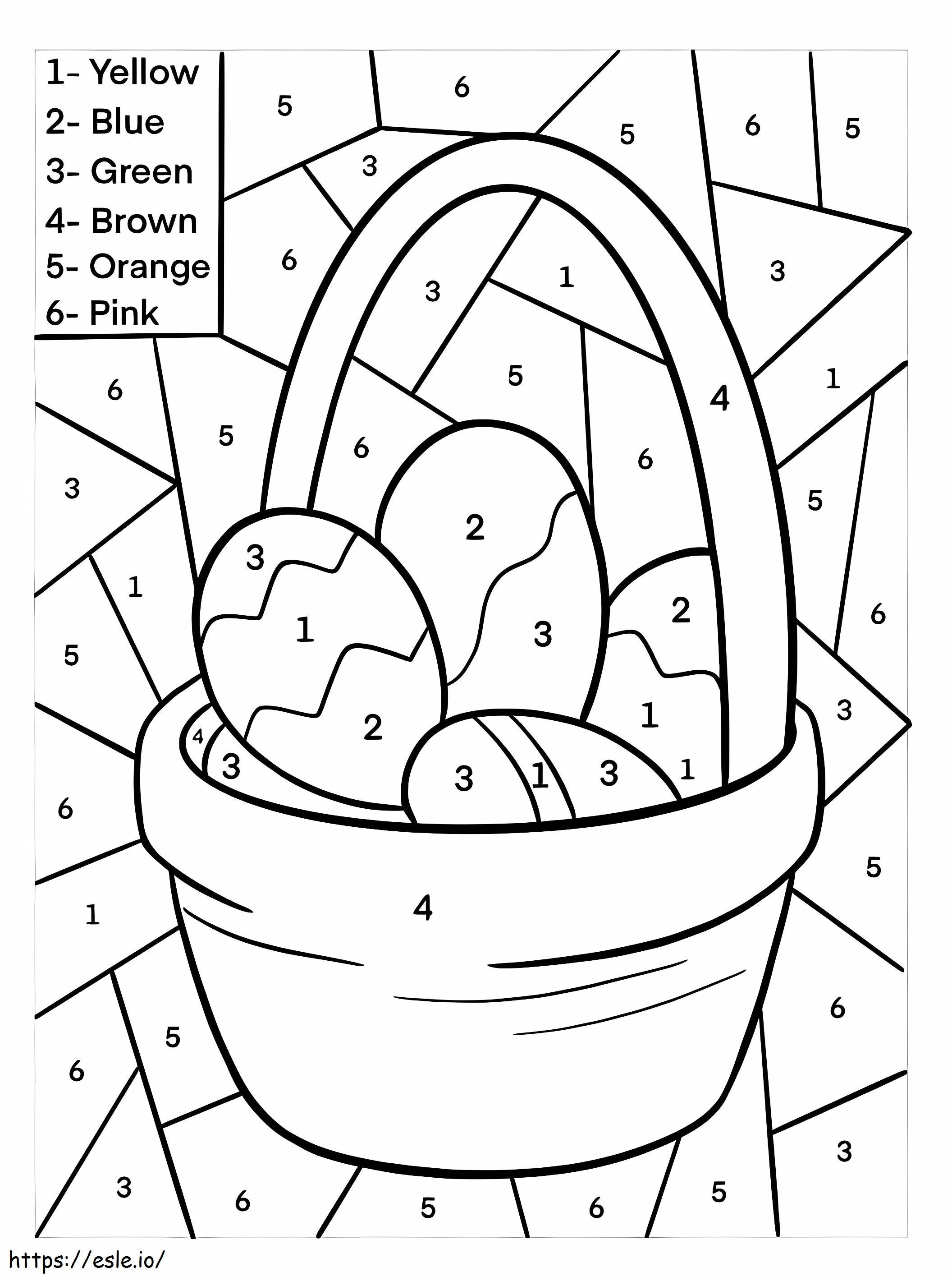 Easter Color By Numbers coloring page