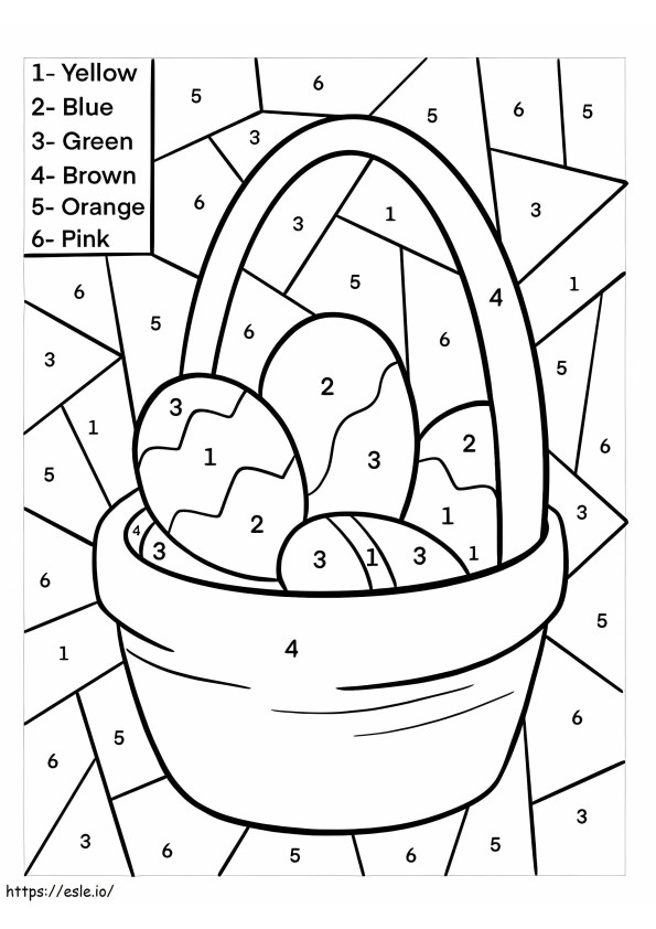 Easter Color By Numbers coloring page