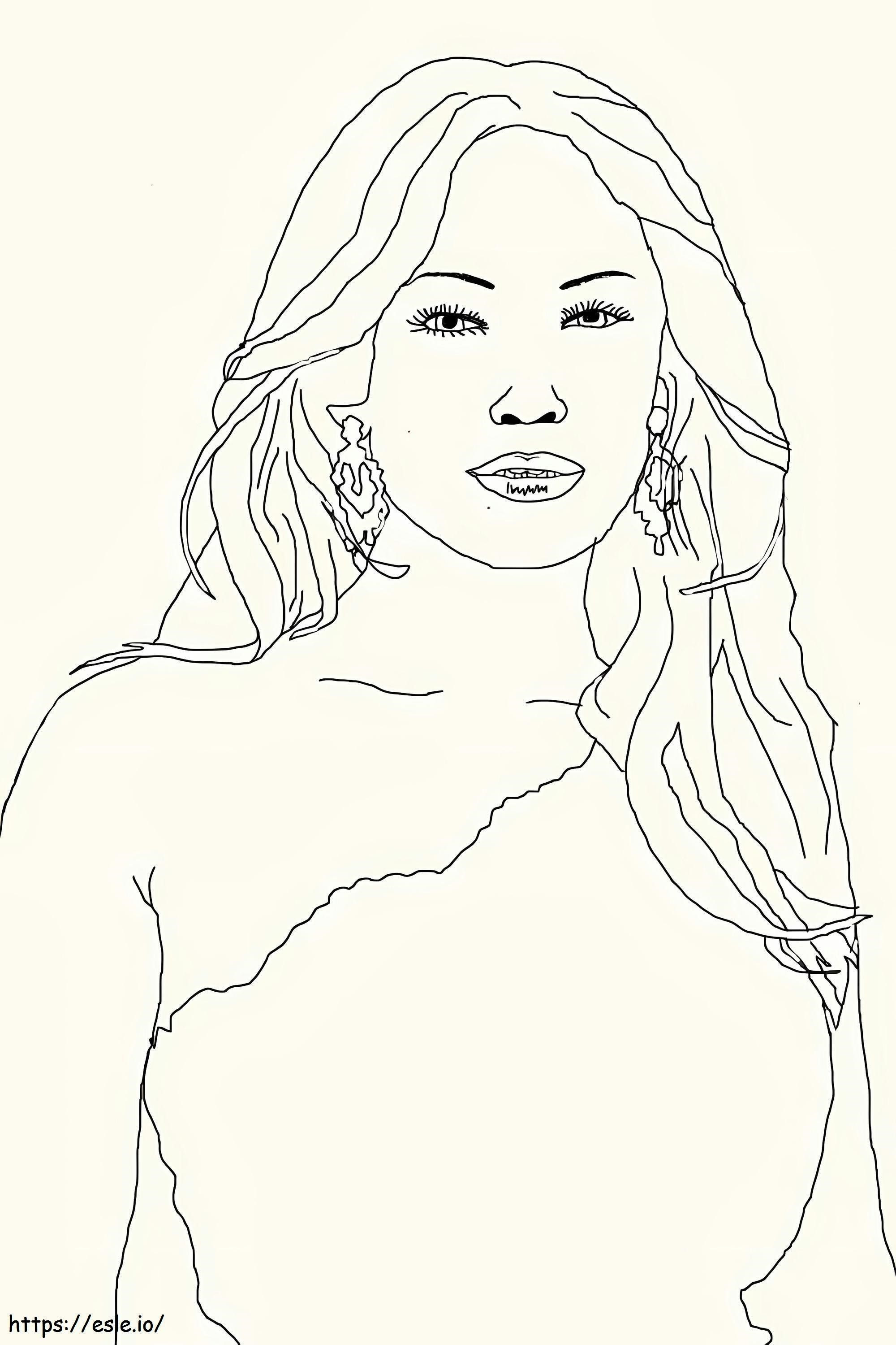 Coloriage Belle Jennifer Lopez à imprimer dessin
