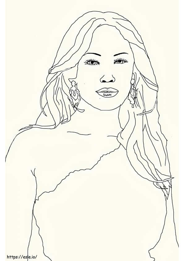 Coloriage Belle Jennifer Lopez à imprimer dessin