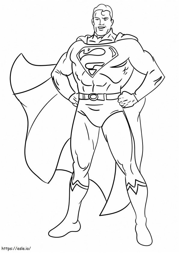 Superman está sorrindo para colorir