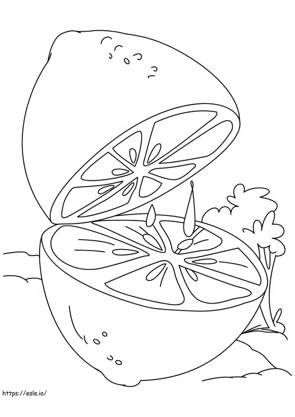 Fresh And Juicy Lemon coloring page