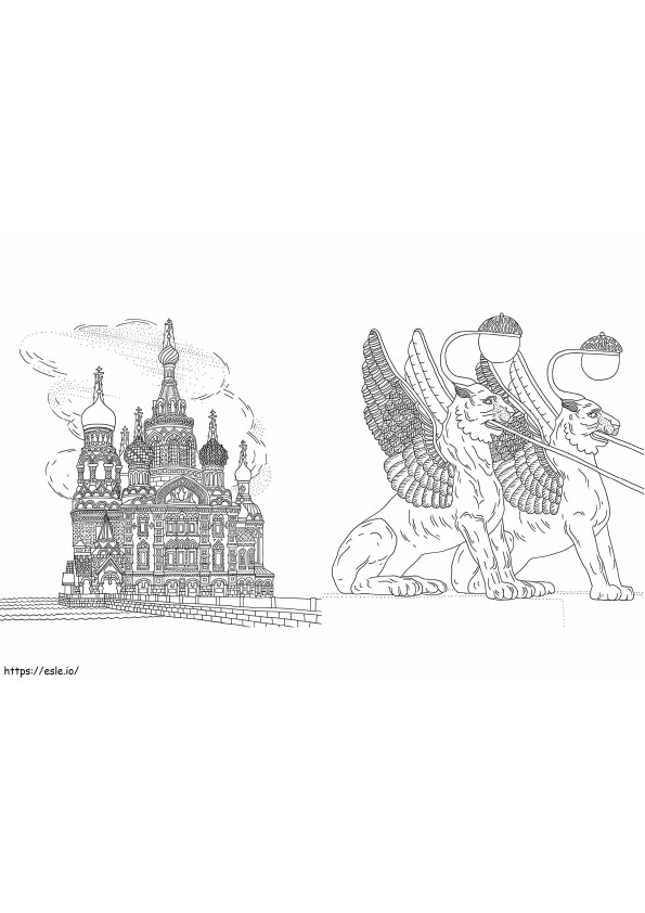 Coloriage Saint-Pétersbourg 1 à imprimer dessin