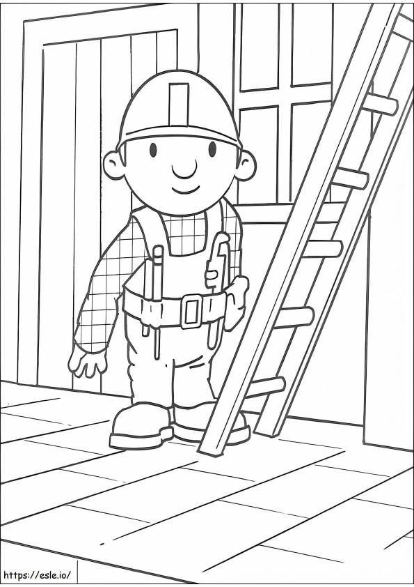 1534127047 Bob met ladder A4 kleurplaat