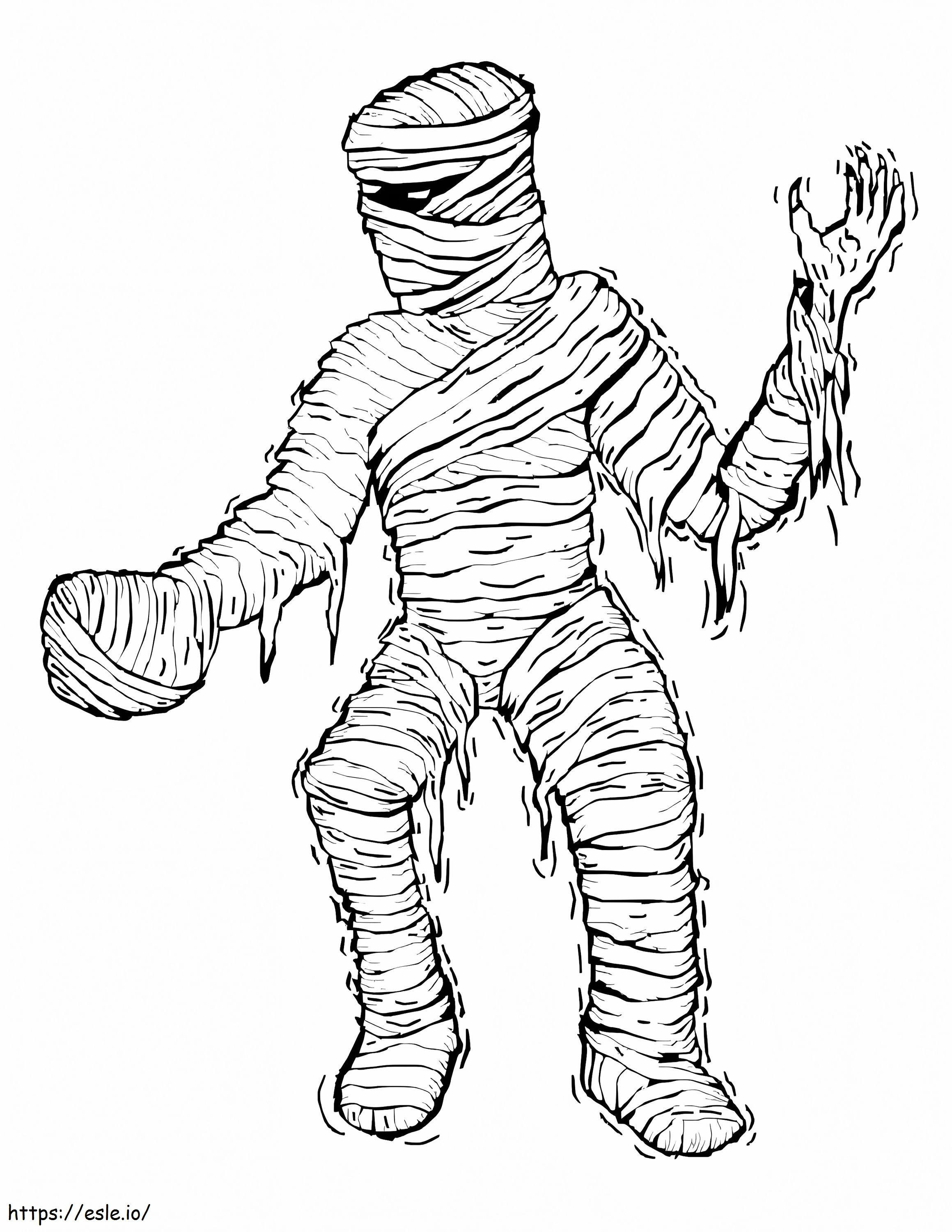 Creepy Mummy Coloring Page 1 coloring page