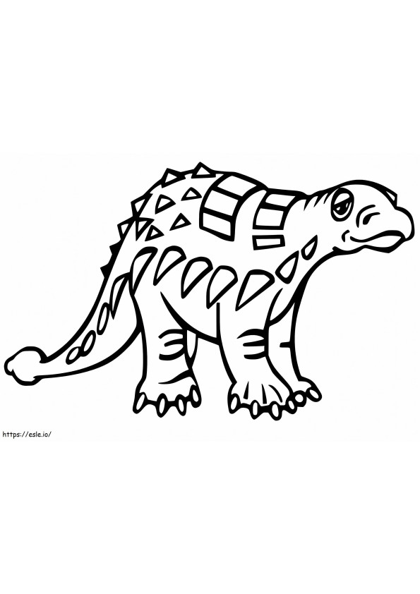 悲しいアンキロサウルス ぬりえ - 塗り絵