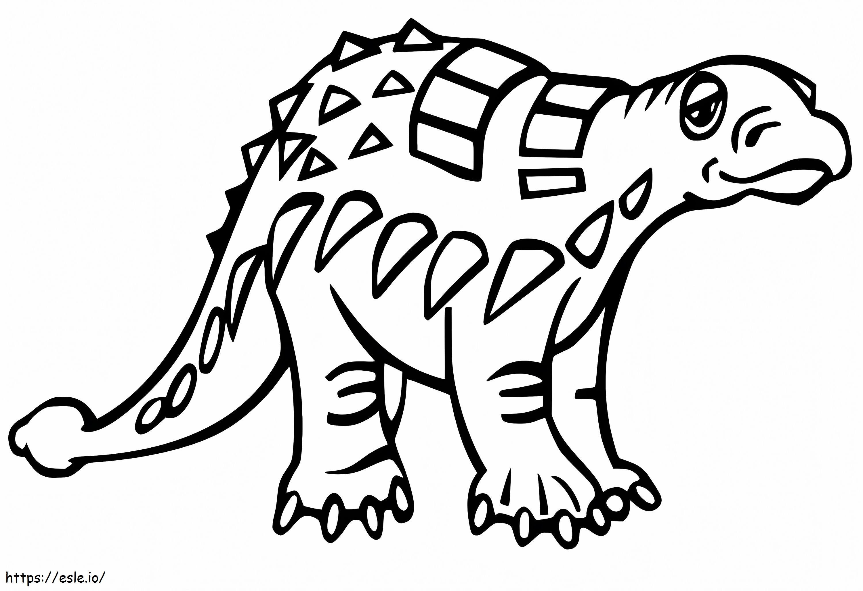 Sad Ankylosaurus coloring page