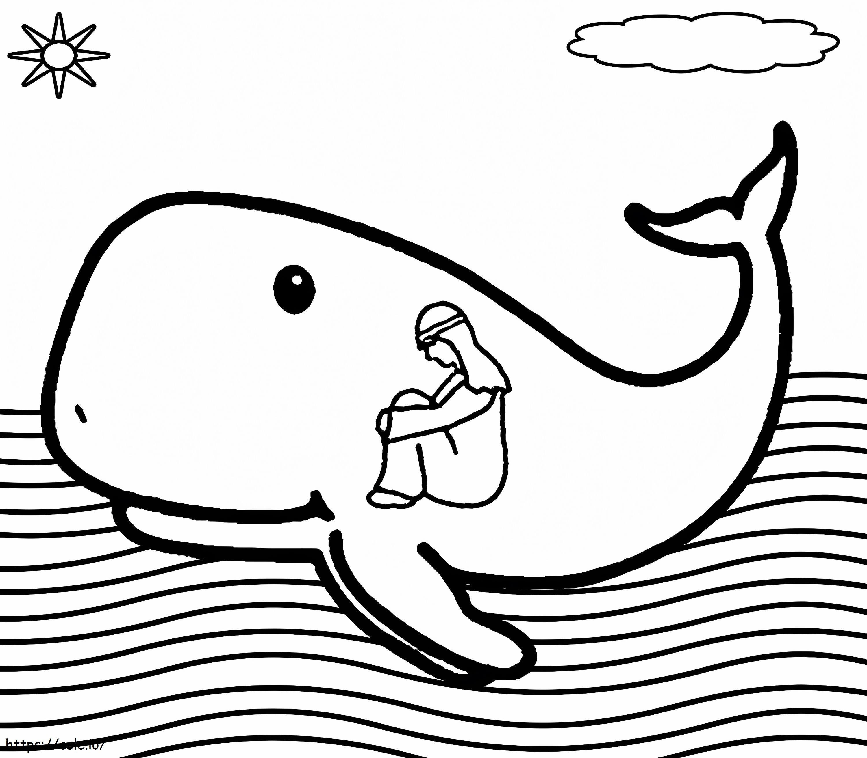 Coloriage Jonas et la baleine 20 à imprimer dessin