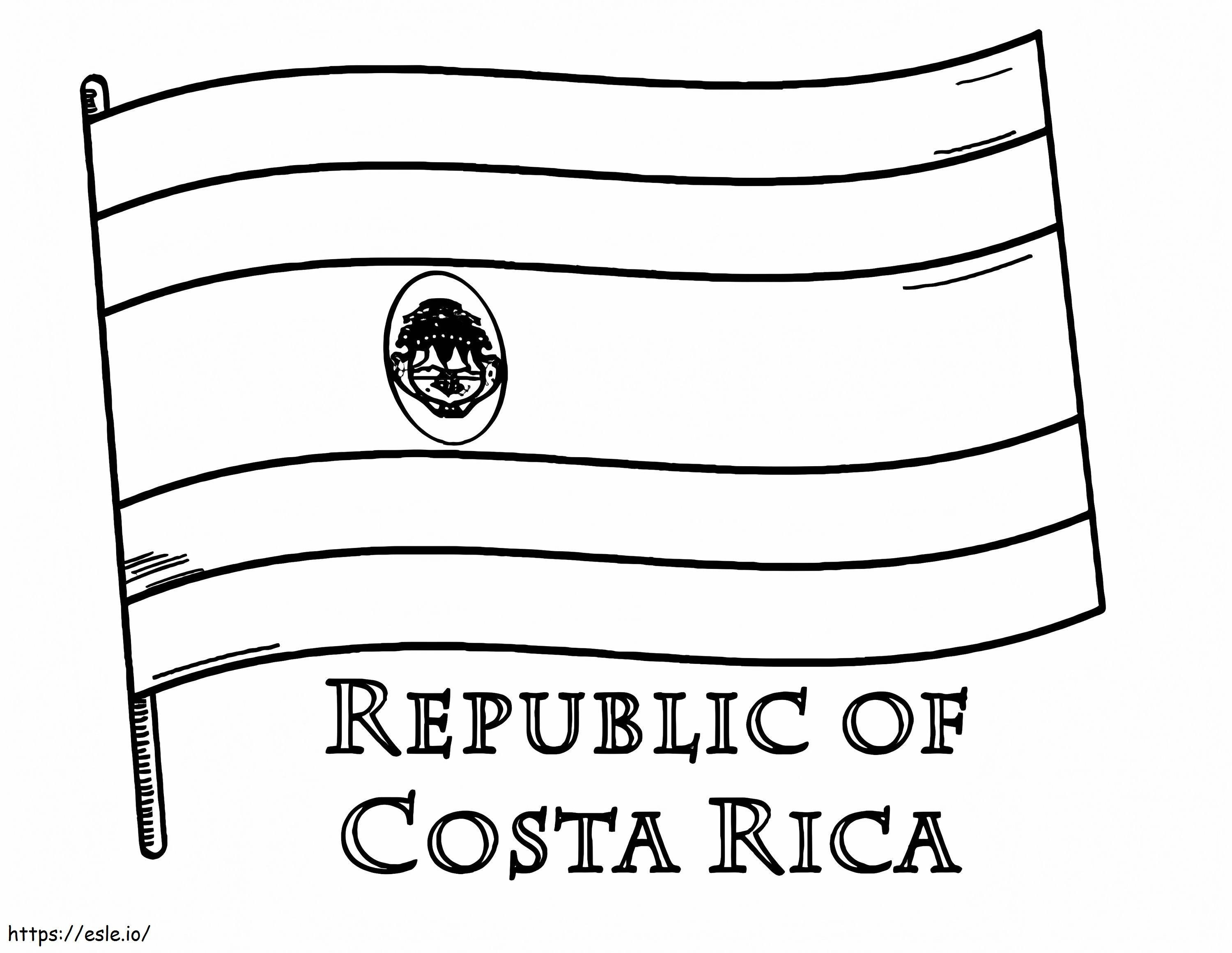 Bandeira da Costa Rica para colorir