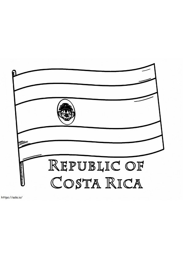 Costa Rica zászlaja kifestő