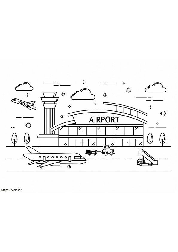 Easy Airport coloring page