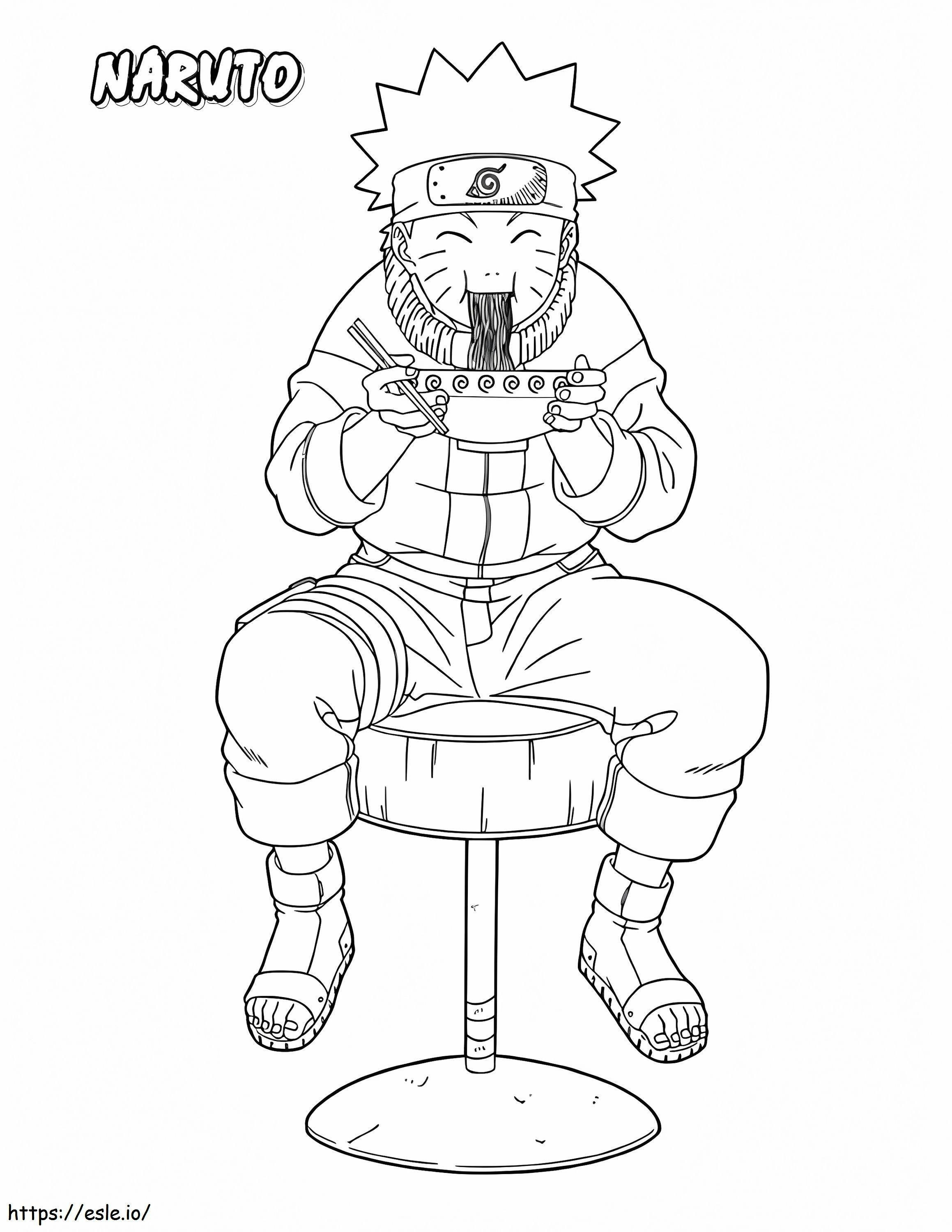 1561347953 Naruto Eating Ramen A4 coloring page