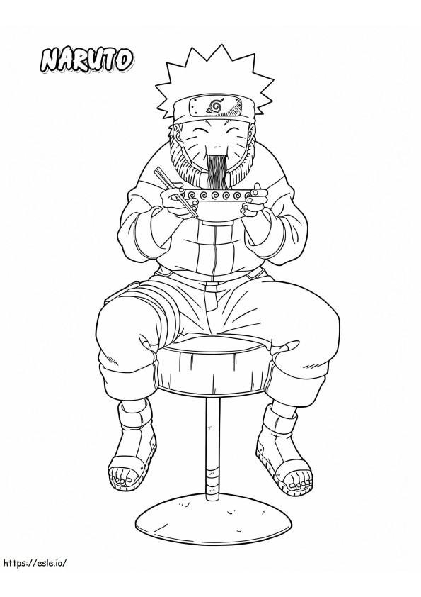 Coloriage 1561347953 Naruto mangeant des ramen A4 à imprimer dessin