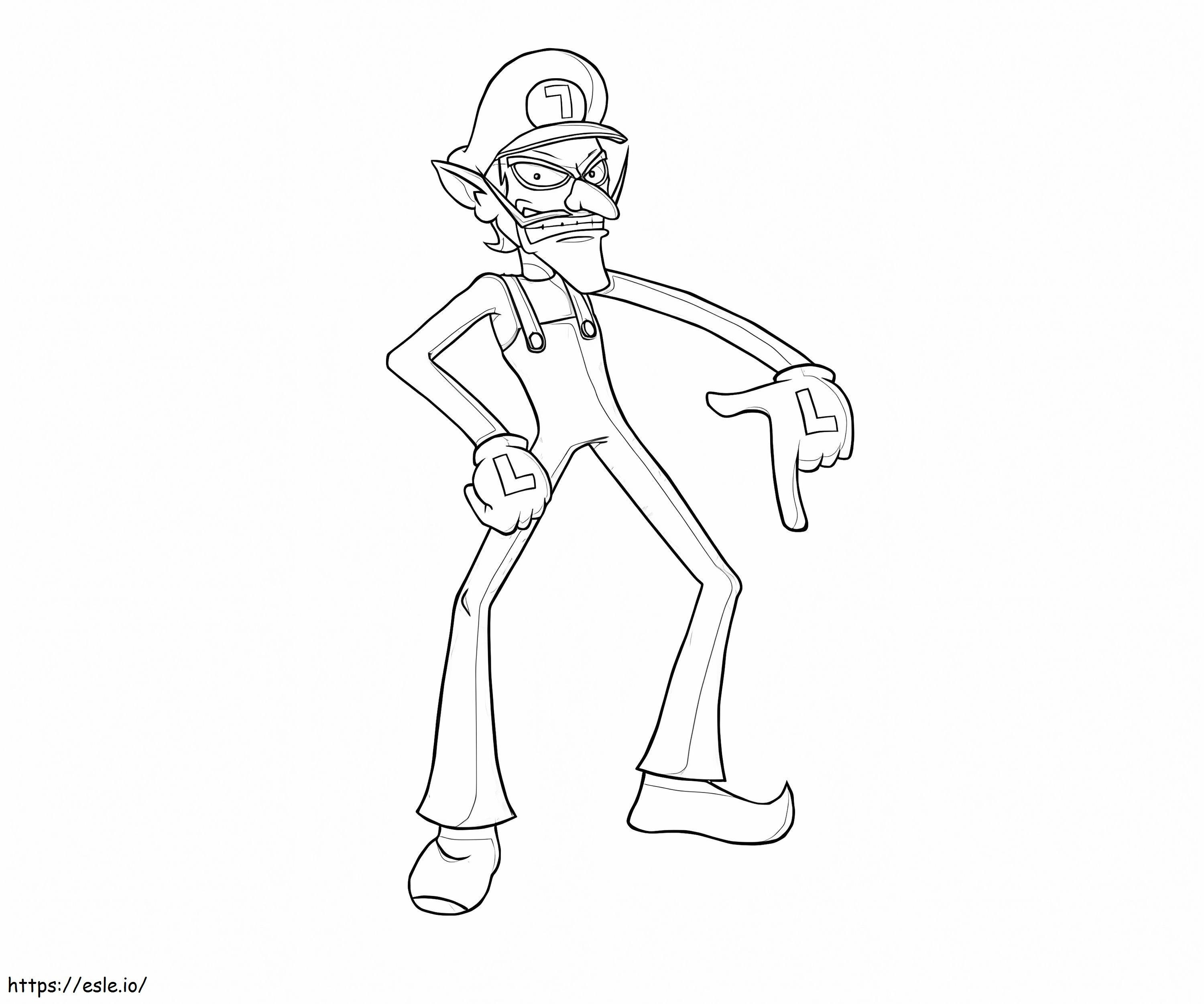 Waluigi a Super Mario 3-ból kifestő