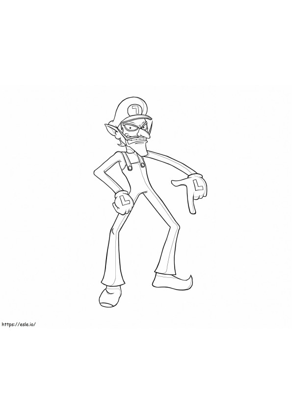 Coloriage Waluigi de Super Mario 3 à imprimer dessin