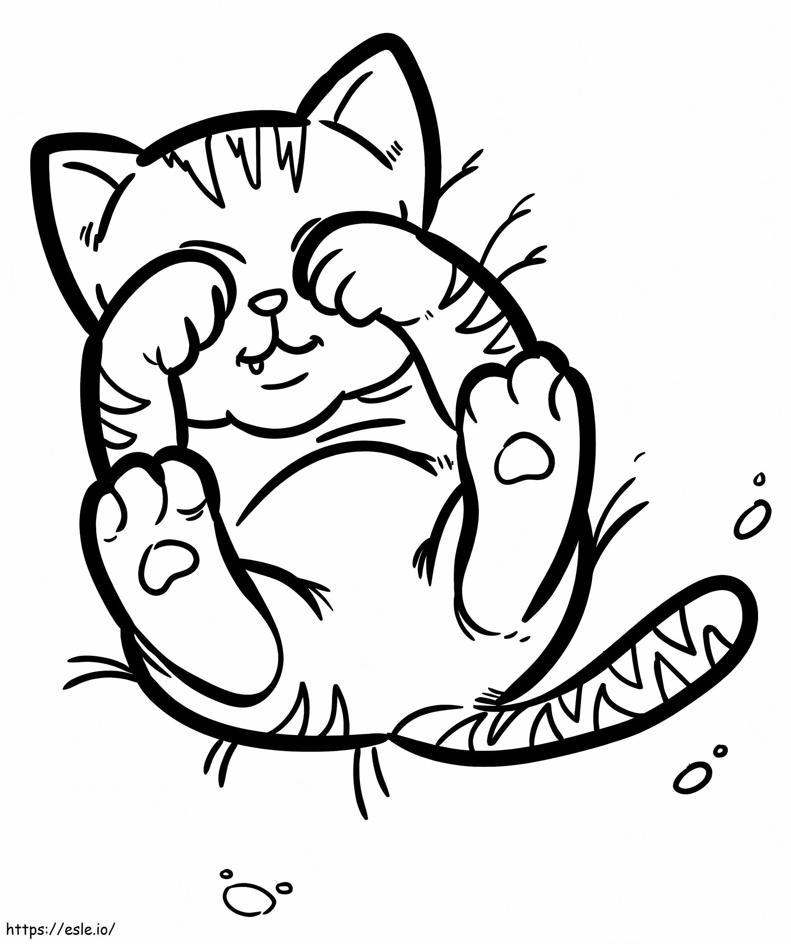 Happy Kitten 1 coloring page