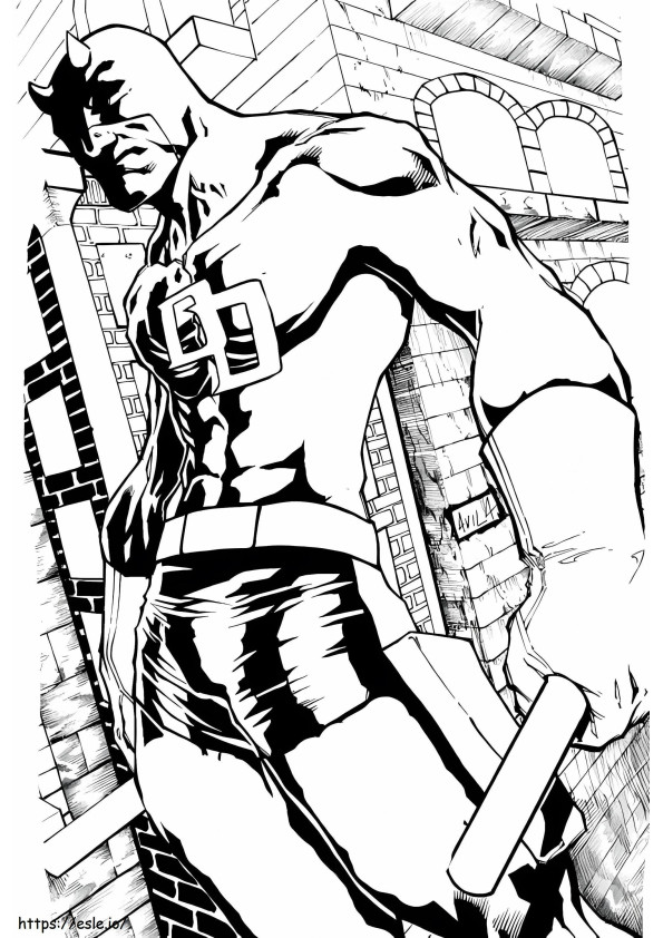 Street Hero Daredevil coloring page