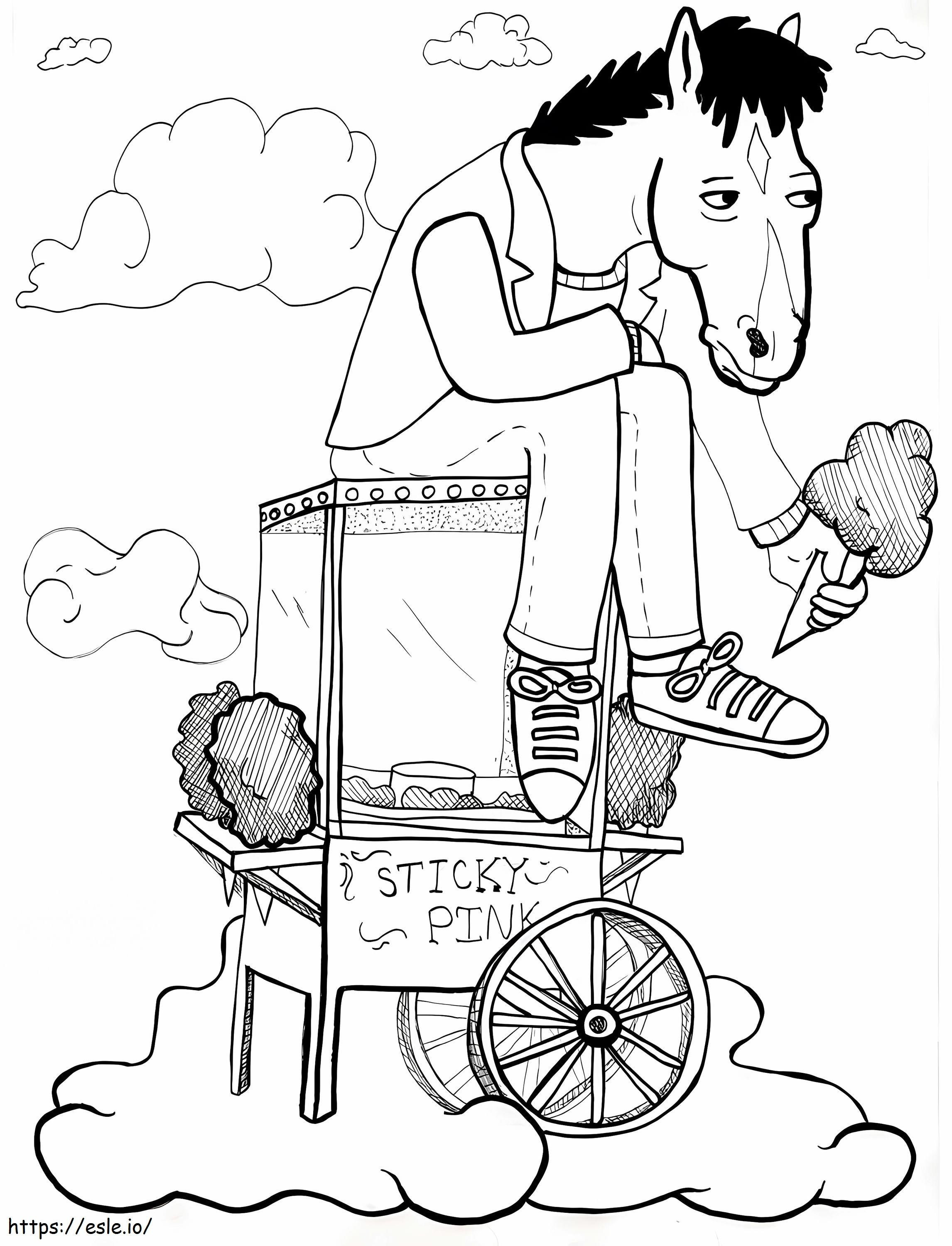 Sad BoJack Horseman coloring page