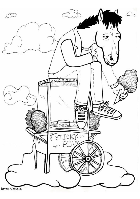 Surullinen BoJack Horseman värityskuva